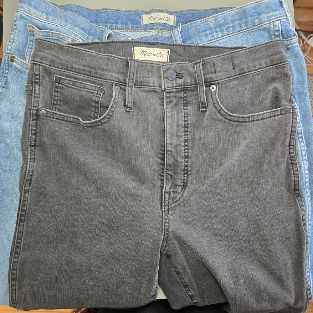 Madewell Women's Stove Top Charcoal And Light Blue Jeans